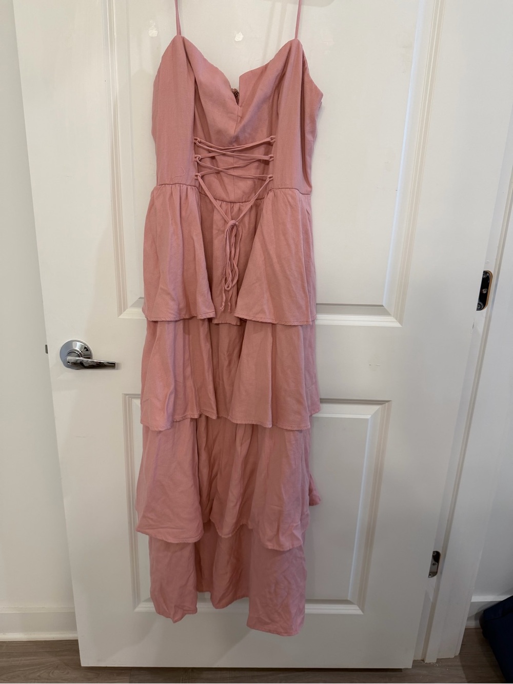 Francesca's Collections Dusty Rose Tiered High-Low Maxi Dress